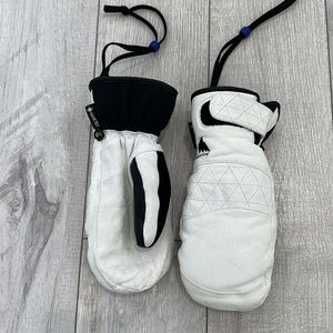 Burton Gondy Gore-Tex Leather Mittens Womens Stout White Size Small